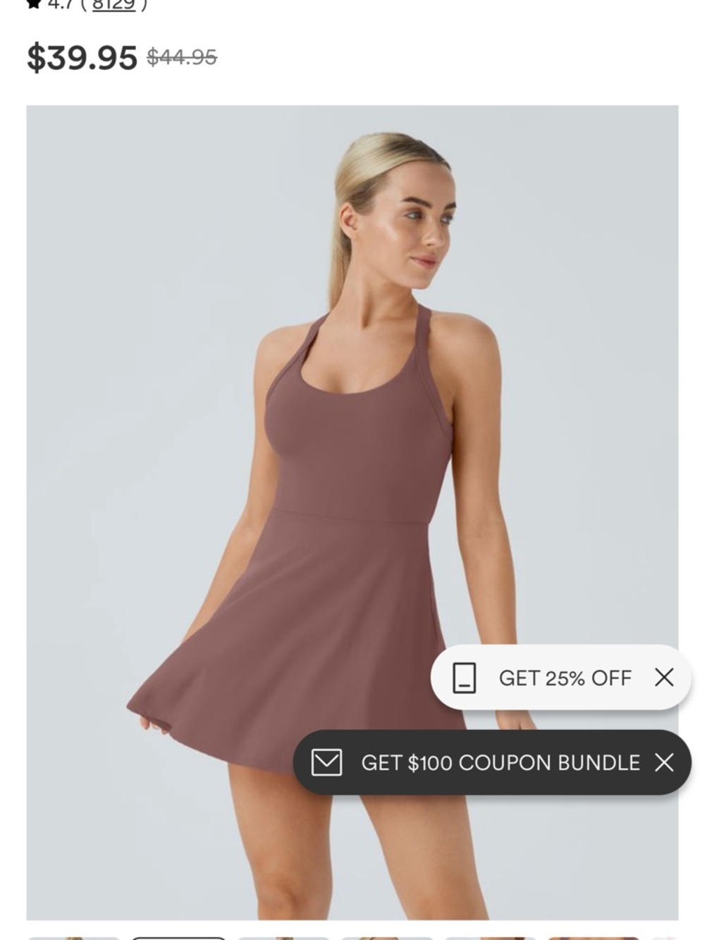 nwot Halara Twist Back Athletic Dress